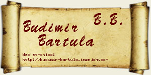 Budimir Bartula vizit kartica